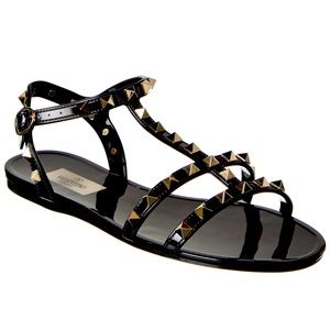Valentino Rockstud Caged Rubber Sandal. Size 39